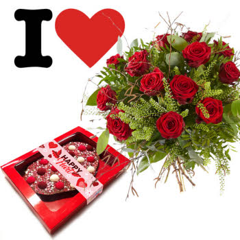 Lieflijk rode roos & Happy Hart bestellen - Flowers.NL®